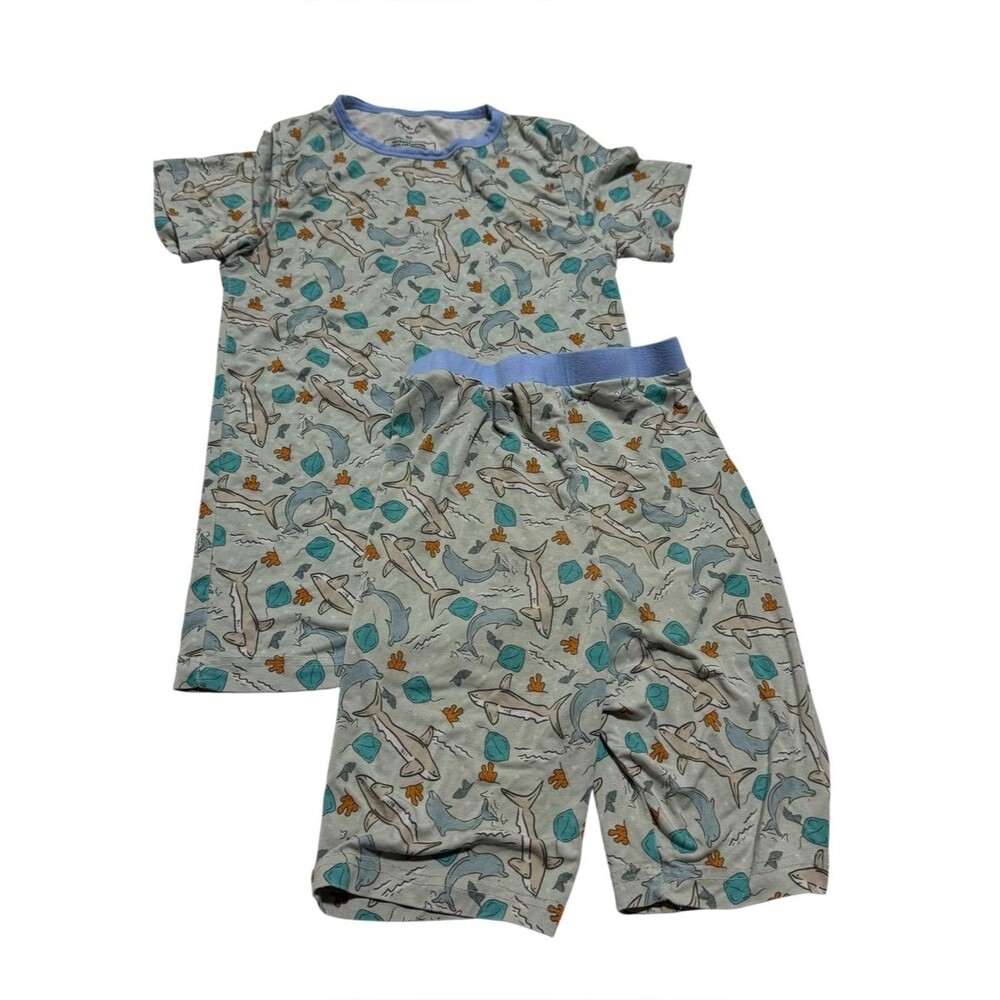 Autumn Moon Bamboo Shark Novelty Printed Snug Fit Pajama Set